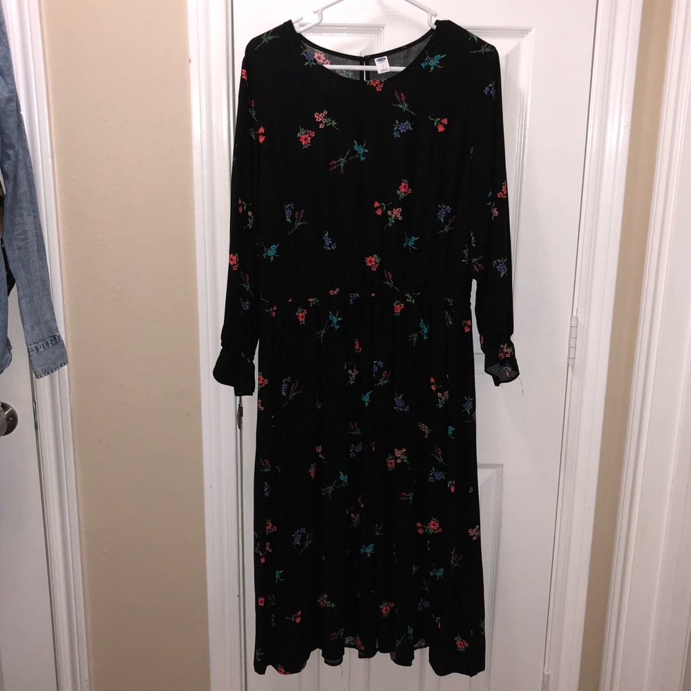 Black flowered dress